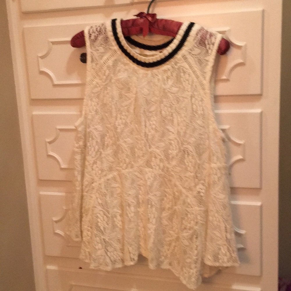 Free People sleeveless long lace tank.